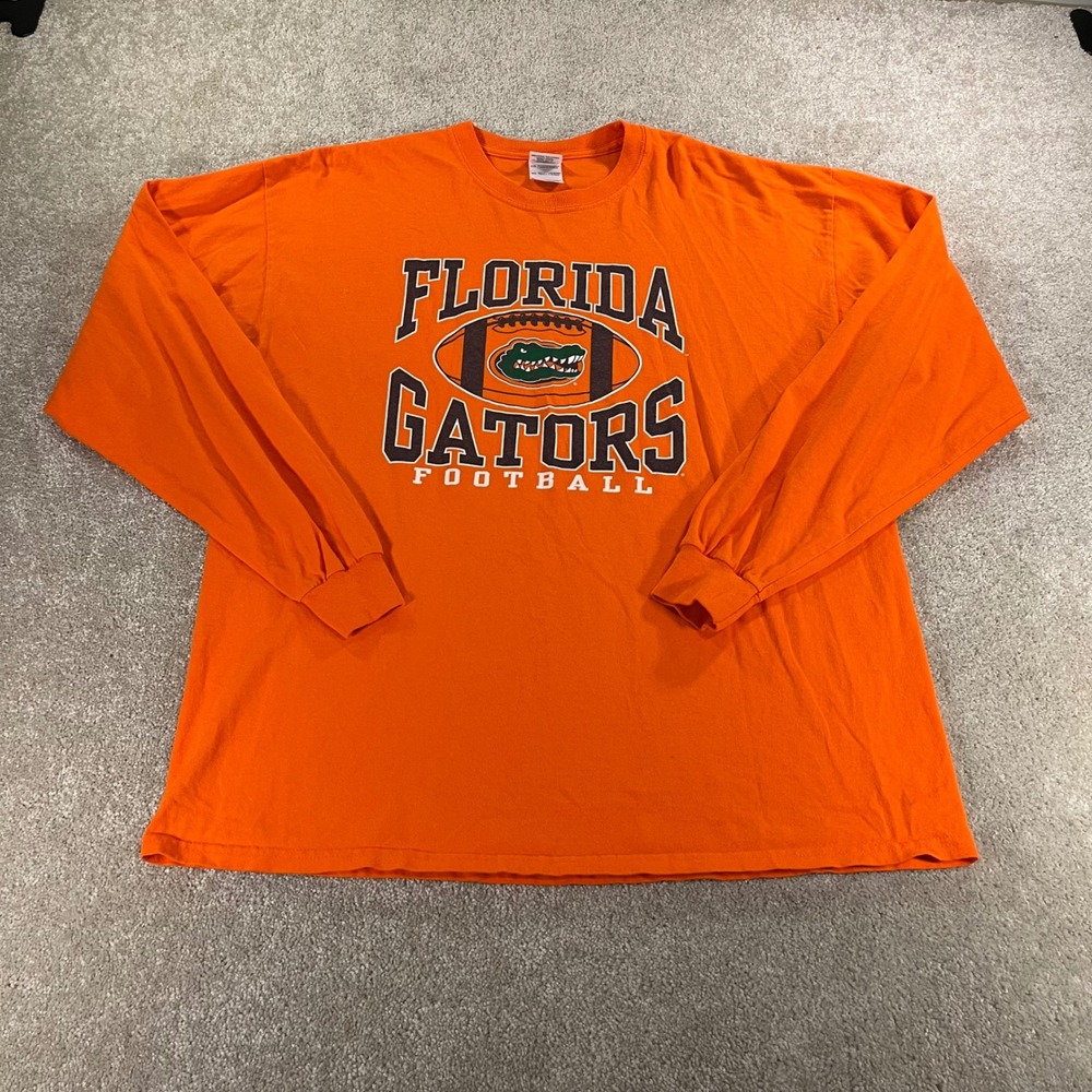 Gildan‎ Florida Gators Football Mens XL Orange Long Sleeve Graphic Tee